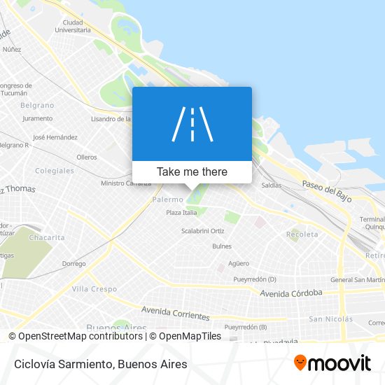 Ciclovía Sarmiento map