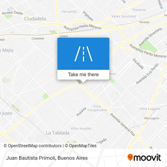 Juan Bautista Prímoli map