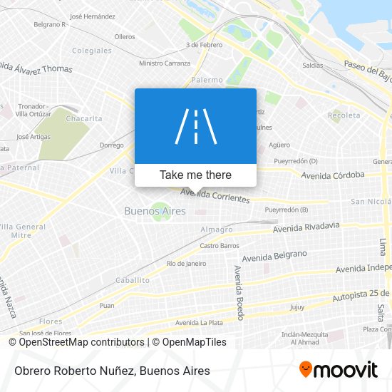 Obrero Roberto Nuñez map