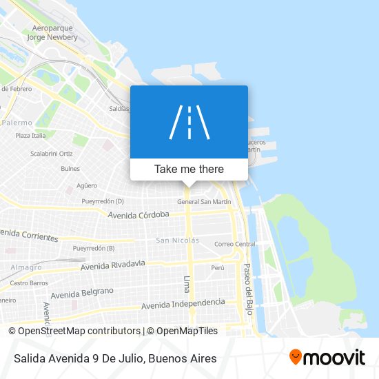 Salida Avenida 9 De Julio map