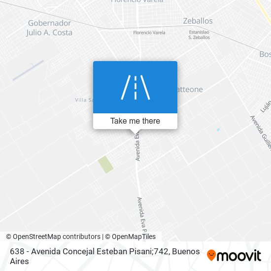 638 - Avenida Concejal Esteban Pisani;742 map