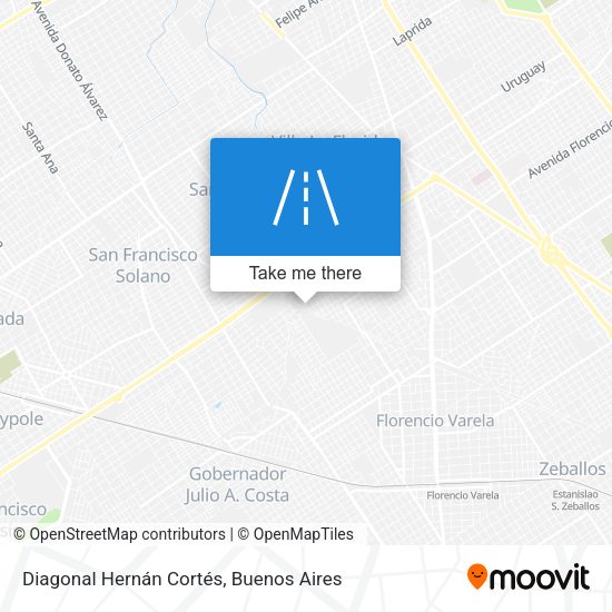 Mapa de Diagonal Hernán Cortés