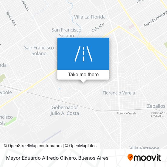 Mapa de Mayor Eduardo Alfredo Olivero