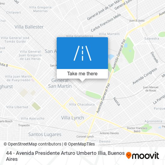 44 - Avenida Presidente Arturo Umberto Illia map