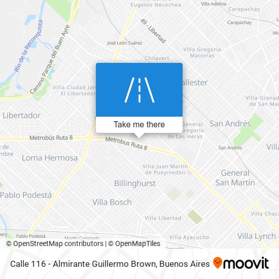 Calle 116 - Almirante Guillermo Brown map