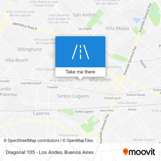 Diagonal 105 - Los Andes map
