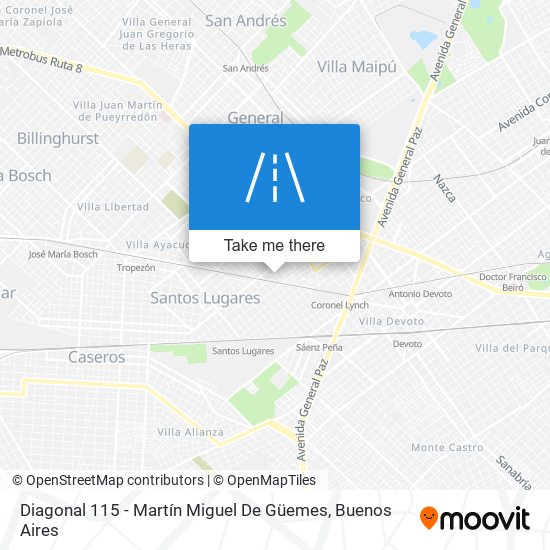 Mapa de Diagonal 115 - Martín Miguel De Güemes