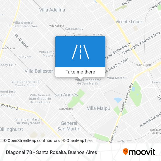 Diagonal 78 - Santa Rosalía map