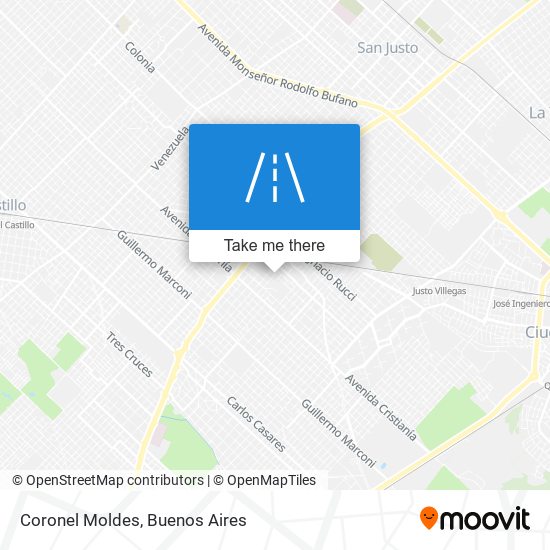 Coronel Moldes map