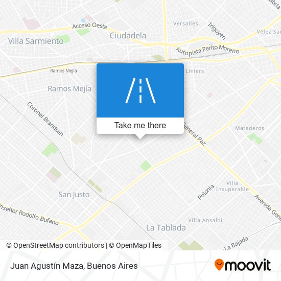 Juan Agustín Maza map