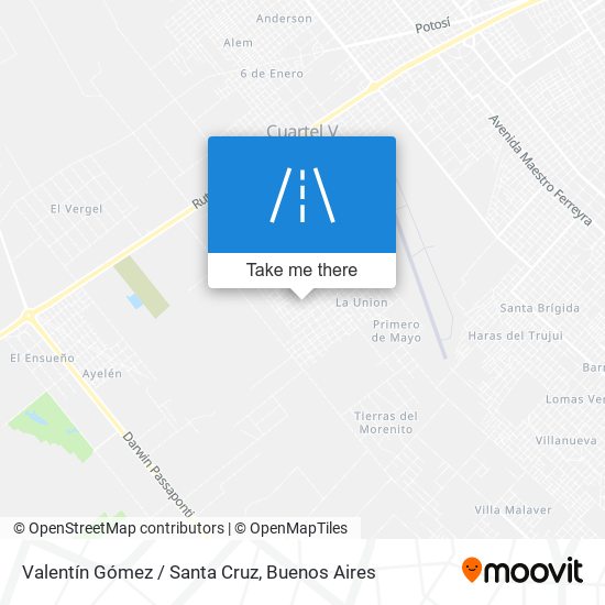 Valentín Gómez / Santa Cruz map