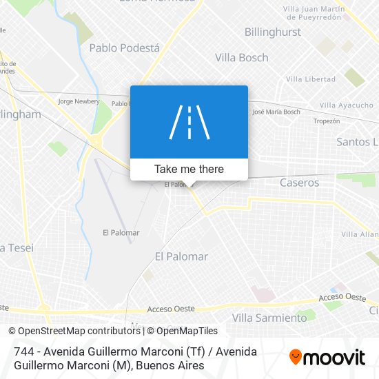 744 - Avenida Guillermo Marconi (Tf) / Avenida Guillermo Marconi (M) map