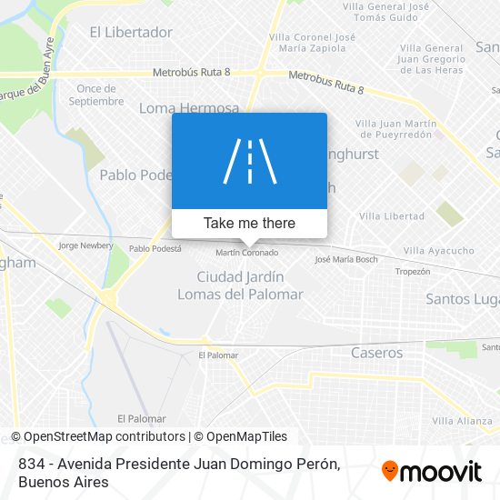 834 - Avenida Presidente Juan Domingo Perón map