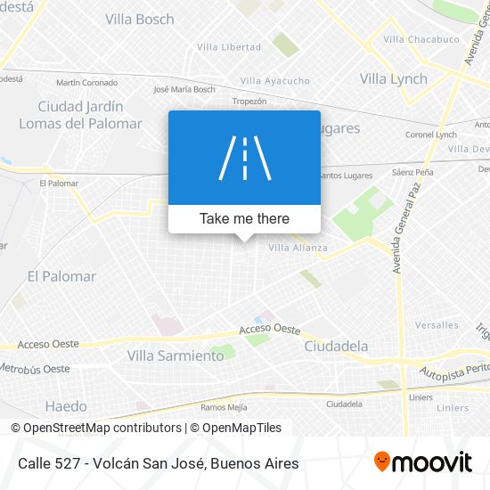 Calle 527 - Volcán San José map