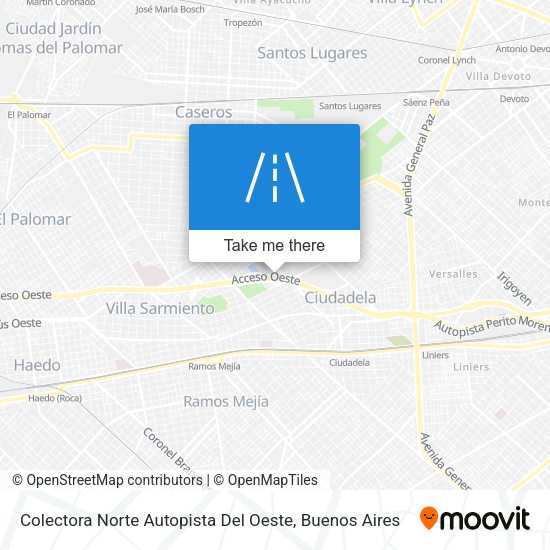 Mapa de Colectora Norte Autopista Del Oeste