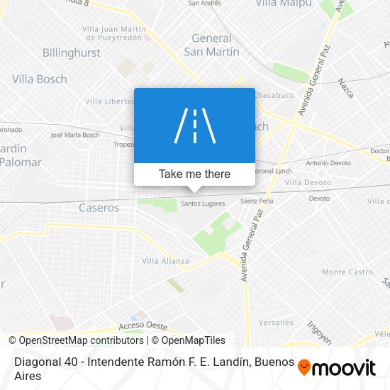 Mapa de Diagonal 40 - Intendente Ramón F. E. Landín