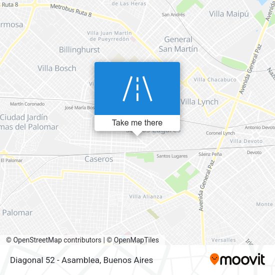 Mapa de Diagonal 52 - Asamblea