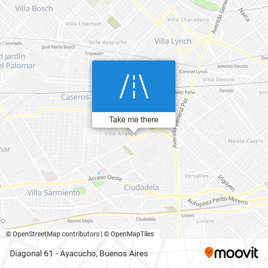 Diagonal 61 - Ayacucho map