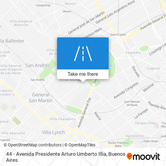 Mapa de 44 - Avenida Presidente Arturo Umberto Illia