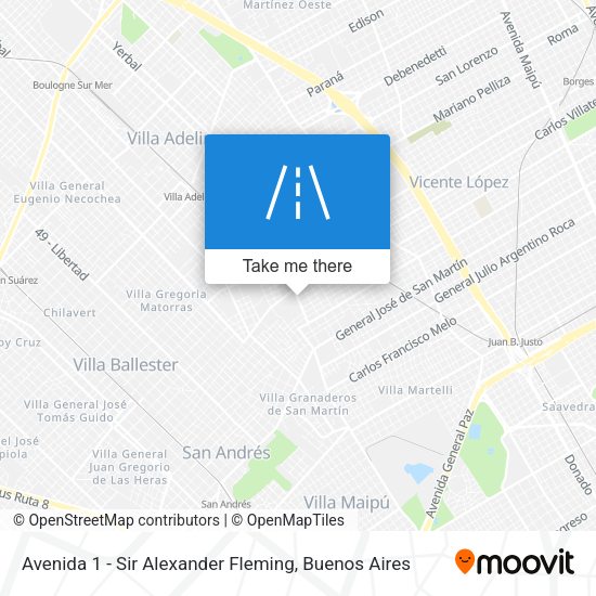 Avenida 1 - Sir Alexander Fleming map