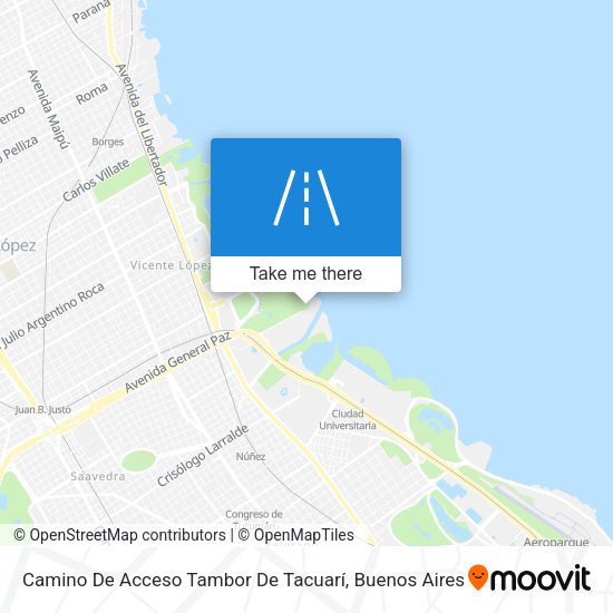 Mapa de Camino De Acceso Tambor De Tacuarí