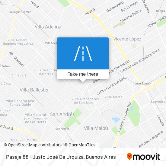 Pasaje 88 - Justo José De Urquiza map