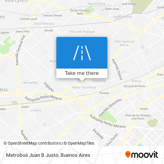 Metrobus Juan B Justo map