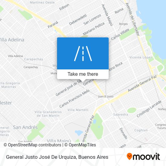 Mapa de General Justo José De Urquiza