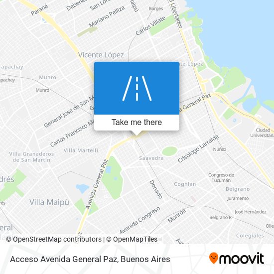 Acceso Avenida General Paz map