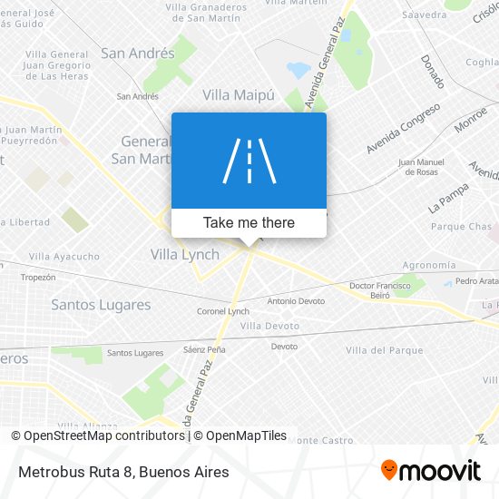 Mapa de Metrobus Ruta 8