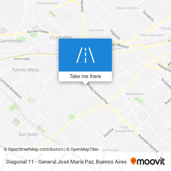 Diagonal 11 - General José María Paz map