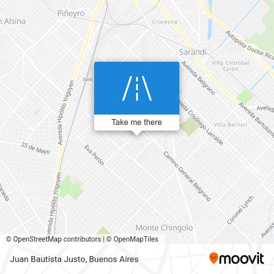 Juan Bautista Justo map