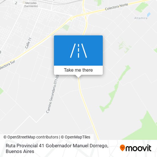 Mapa de Ruta Provincial 41 Gobernador Manuel Dorrego