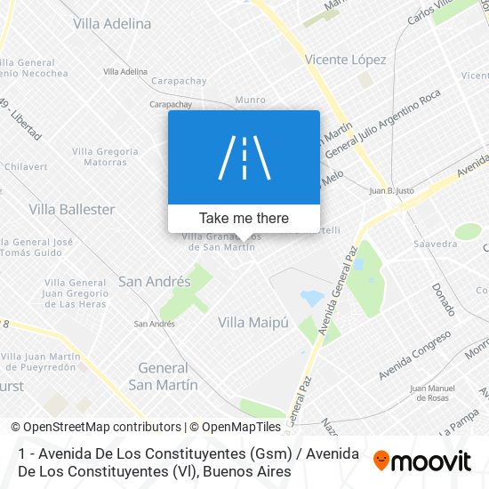 1 - Avenida De Los Constituyentes (Gsm) / Avenida De Los Constituyentes (Vl) map