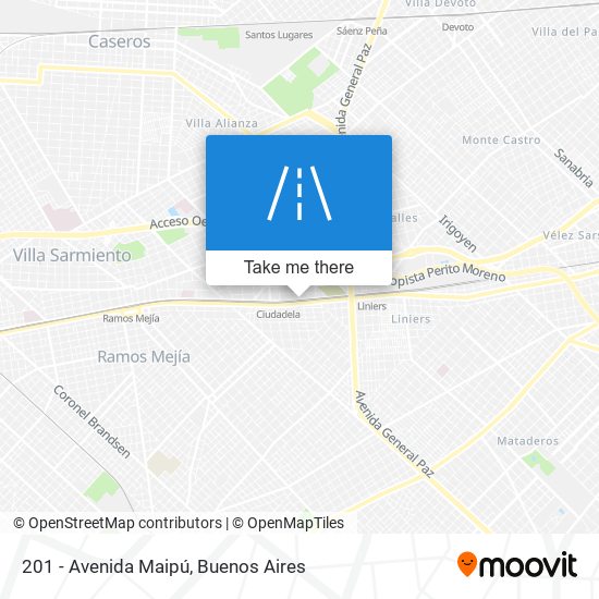 Mapa de 201 - Avenida Maipú