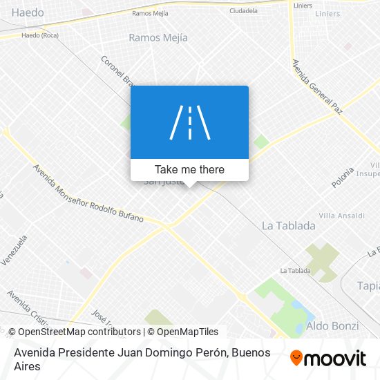 Mapa de Avenida Presidente Juan Domingo Perón