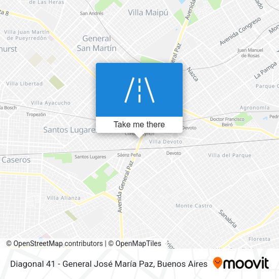 Diagonal 41 - General José María Paz map