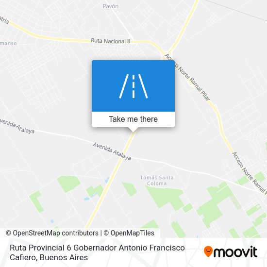 Mapa de Ruta Provincial 6 Gobernador Antonio Francisco Cafiero
