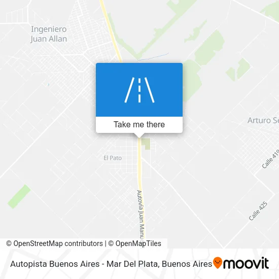 Autopista Buenos Aires - Mar Del Plata map