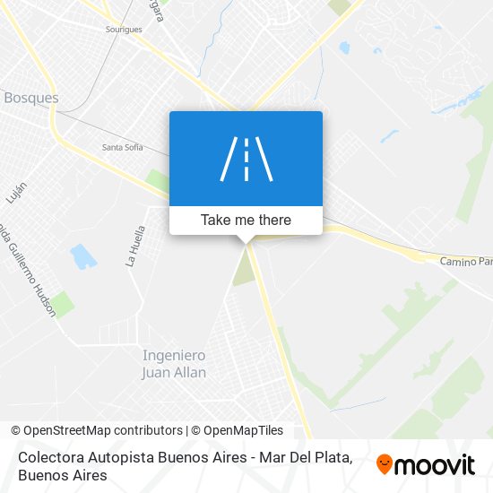 Colectora Autopista Buenos Aires - Mar Del Plata map