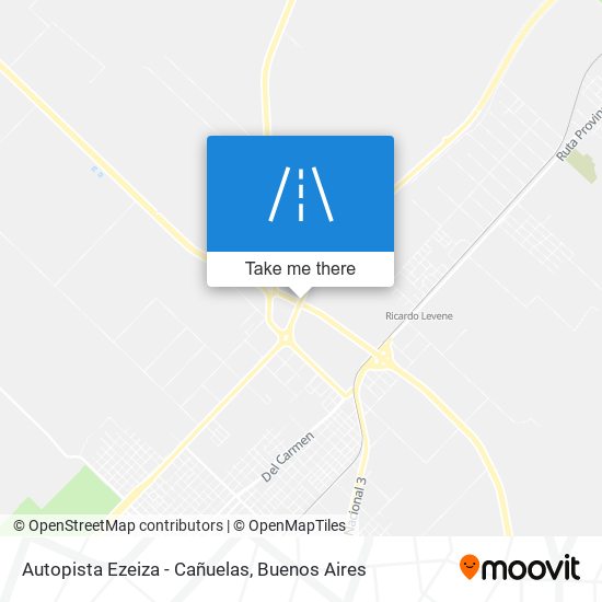 Autopista Ezeiza - Cañuelas map