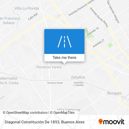 Mapa de Diagonal Constitución De 1853