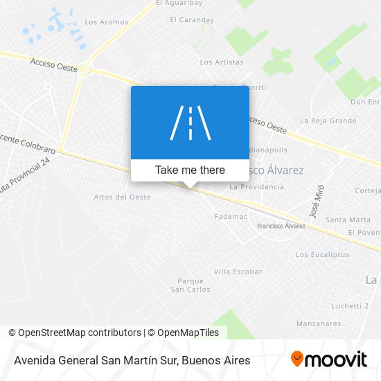 Mapa de Avenida General San Martín Sur