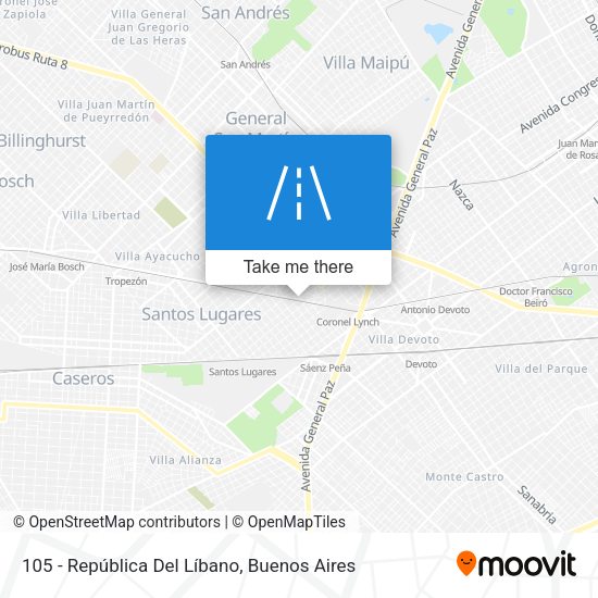 Mapa de 105 - República Del Líbano