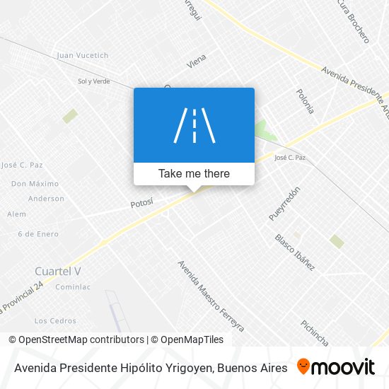 Avenida Presidente Hipólito Yrigoyen map
