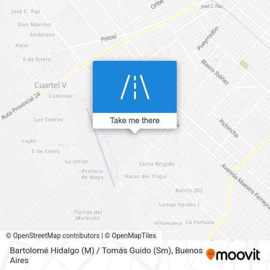 Bartolomé Hidalgo (M) / Tomás Guido (Sm) map