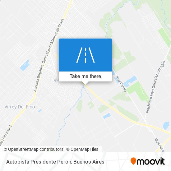 Mapa de Autopista Presidente Perón