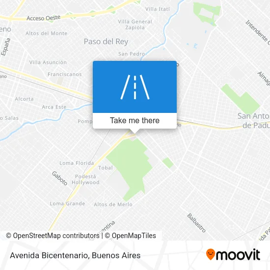 Avenida Bicentenario map