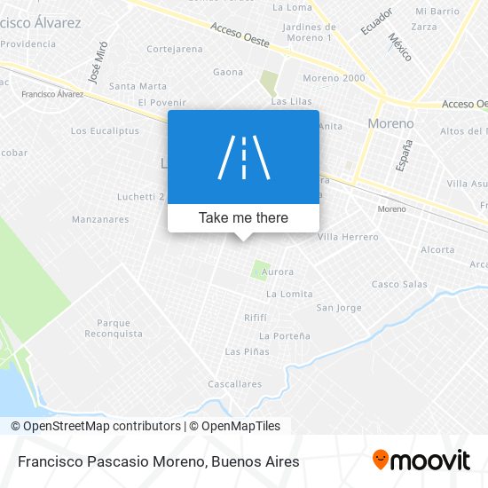 Francisco Pascasio Moreno map