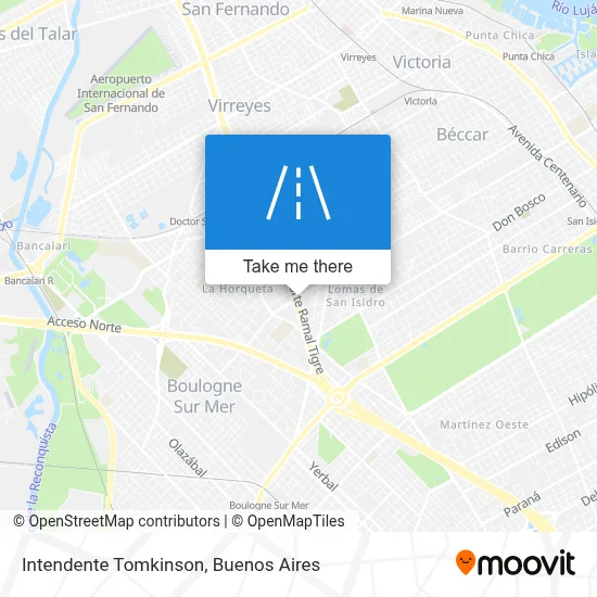 Intendente Tomkinson map